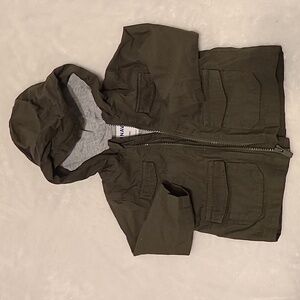 Army Green Lined Baby Jacket